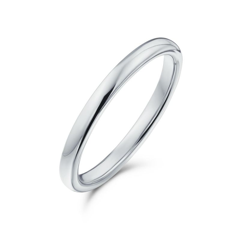 Thin 2MM Dome Wedding Band Ring Black Tone Titanium Comfort Fit