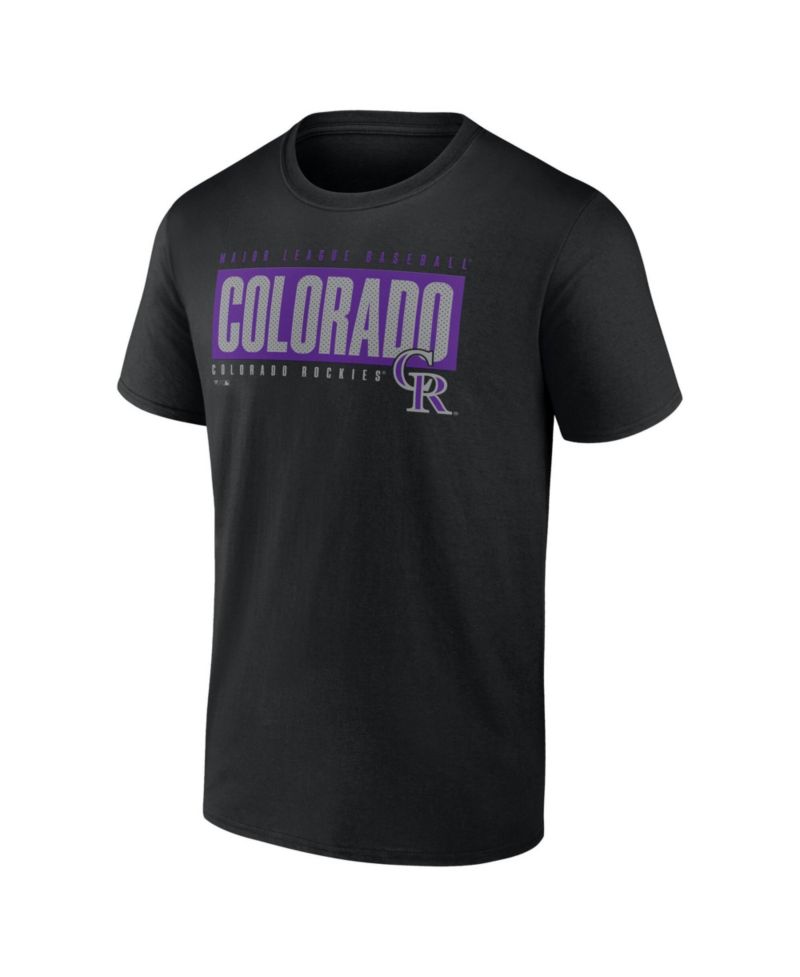 Men's Black Colorado Rockies Blocked Out T-Shirt