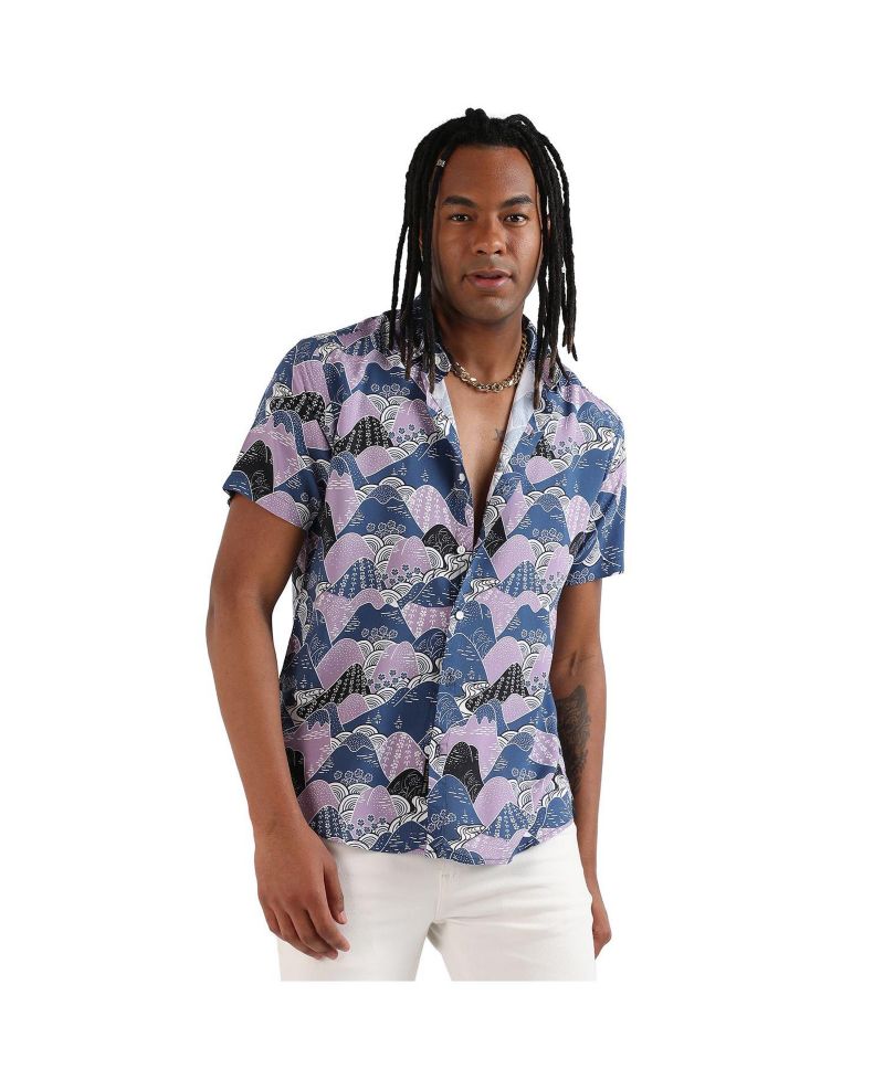 Men's Contrast Landscape Shirt