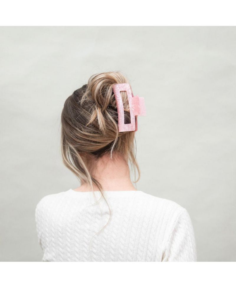 Large Rectangle Claw Clip - Pink