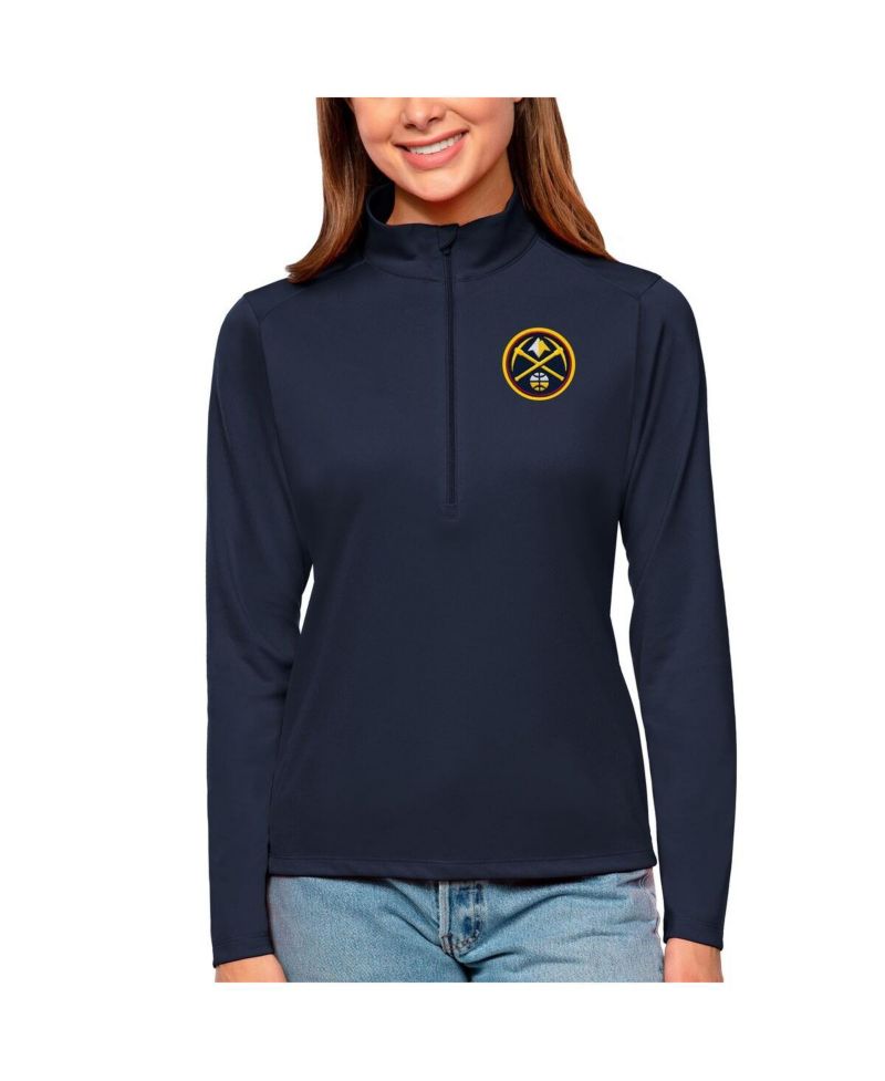 Women's Navy Denver Nuggets Tribute Half-Zip Top