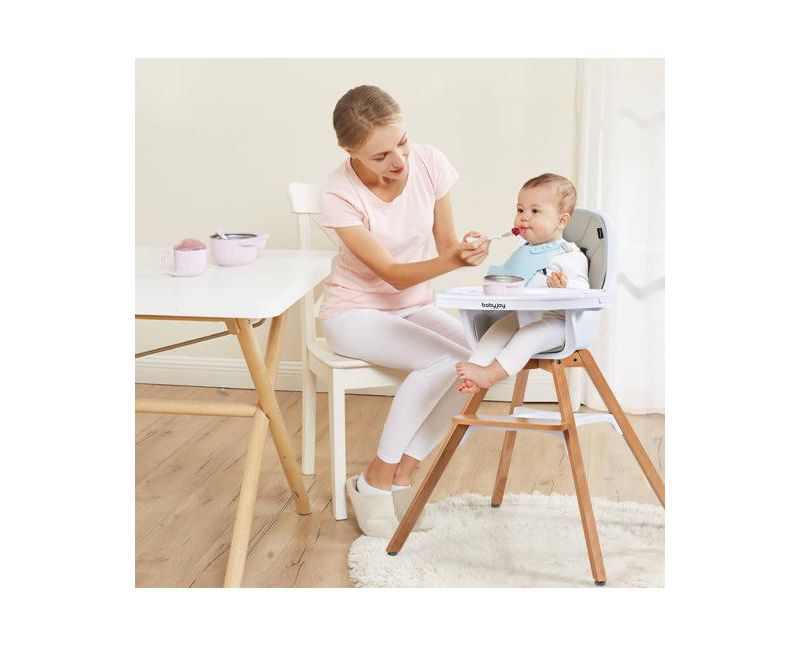 Girls 3-in-1 Convertible Wooden High Chair