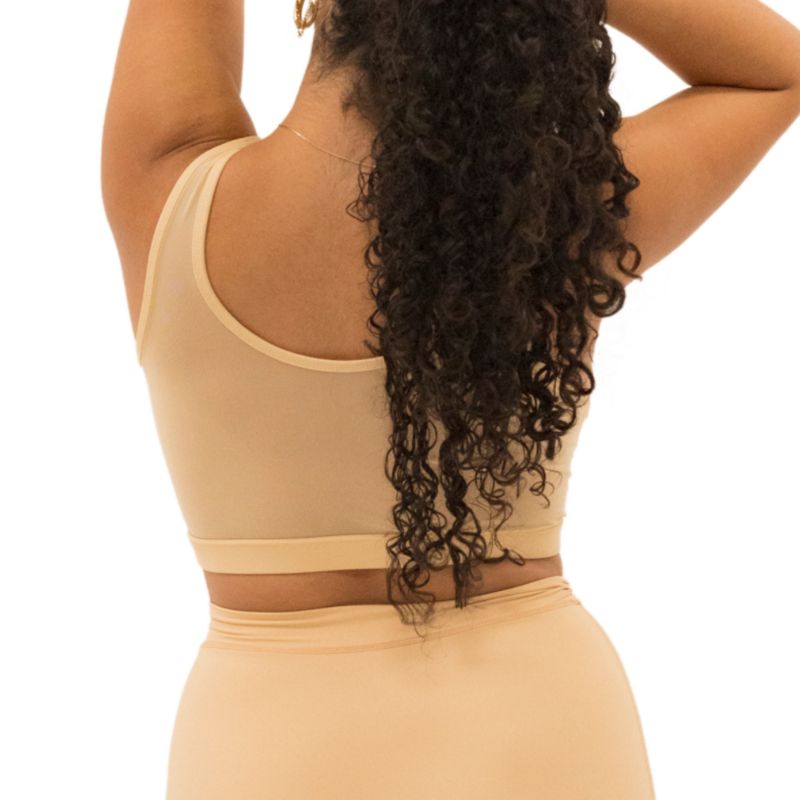 Plus Size Nude Shade Wireless Comfort Mesh Tank Bra