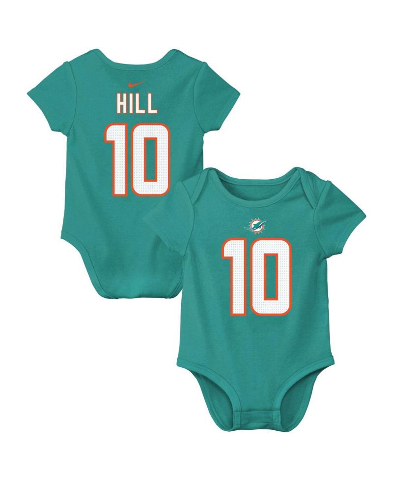 Baby Boys and Girls Tyreek Hill Aqua Miami Dolphins Player Name & Number Bodysuit