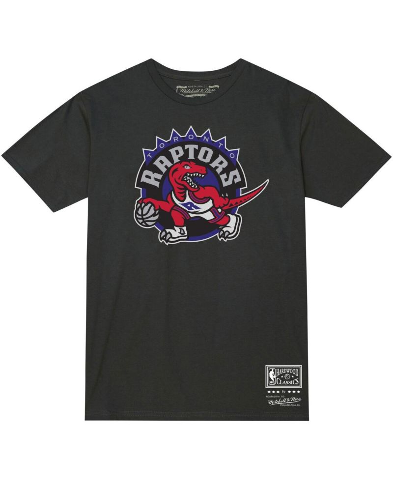 Men's and Women's Black Toronto Raptors Hardwood Classics MVP Throwback Logo T-shirt