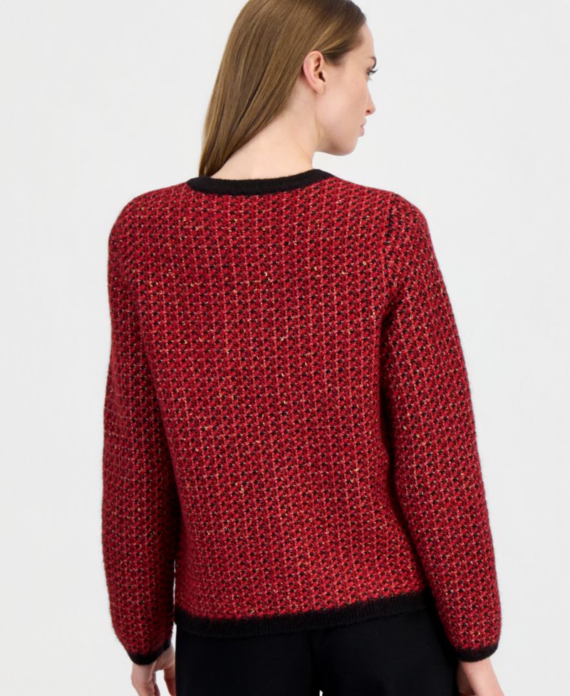 Women's Lurex Boucl&eacute; Cardigan