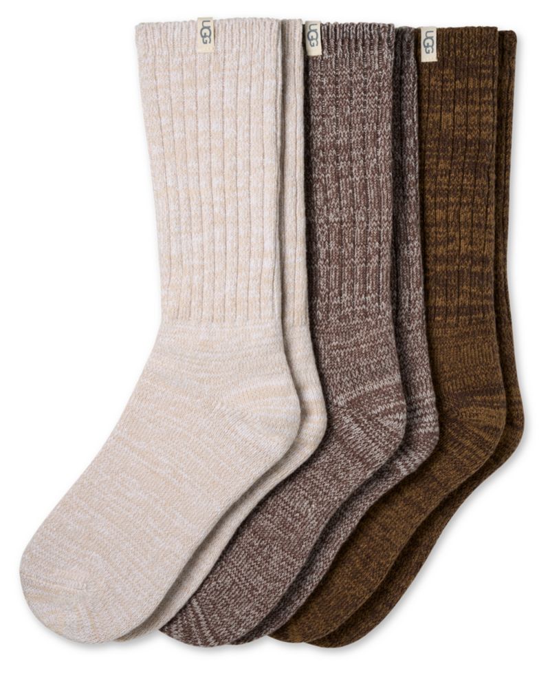 Women's 3-Piece Rib Knit Slouchy Crew Socks
