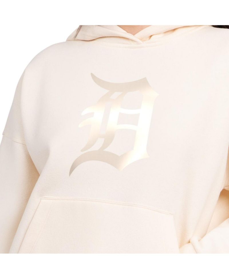 Women's Cream Detroit Tigers Pastel Relaxed Hoodie