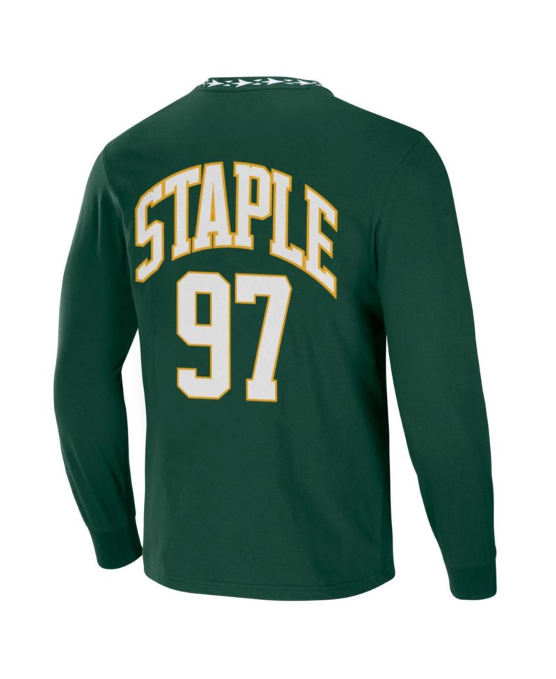 Men's NFL X Staple Hunter Green Green Bay Packers Core Long Sleeve Jersey Style T-shirt