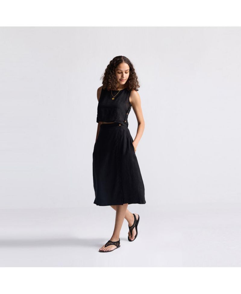 Women's Overlap Midi Skirt