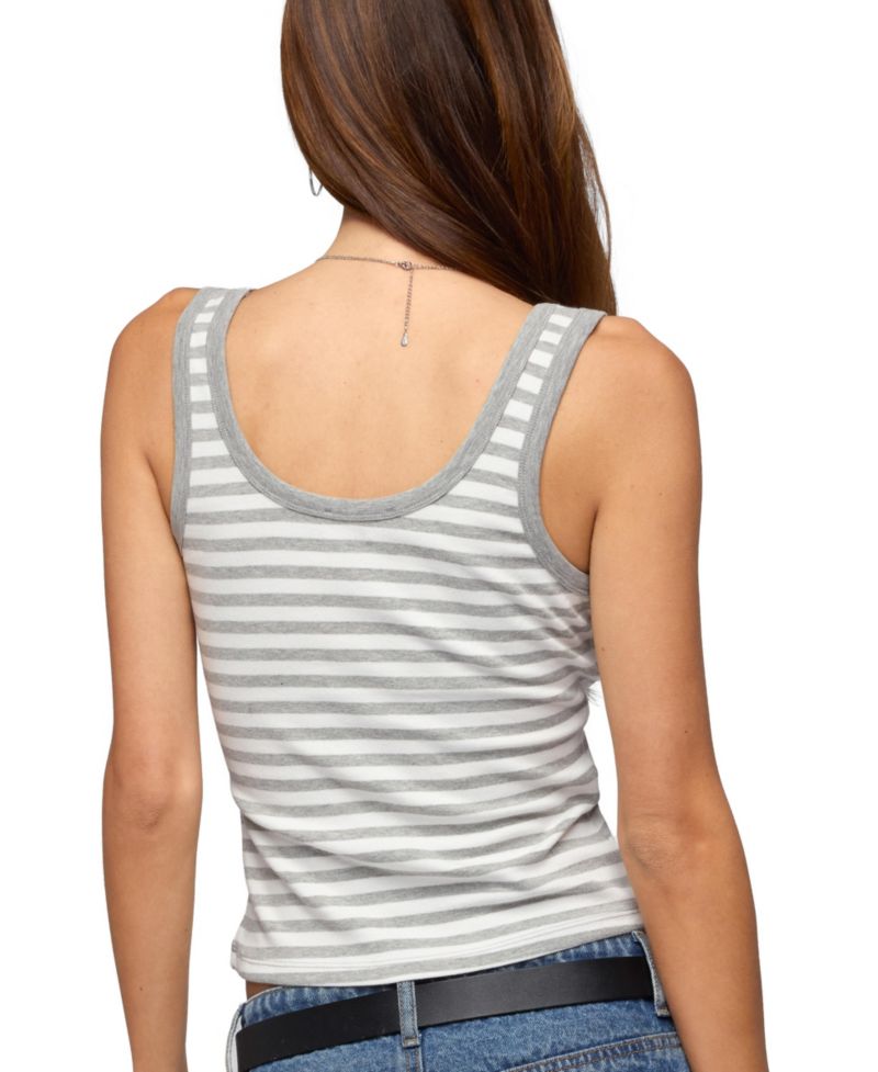 Womens Alethea Striped Scoop Neck Tank Top