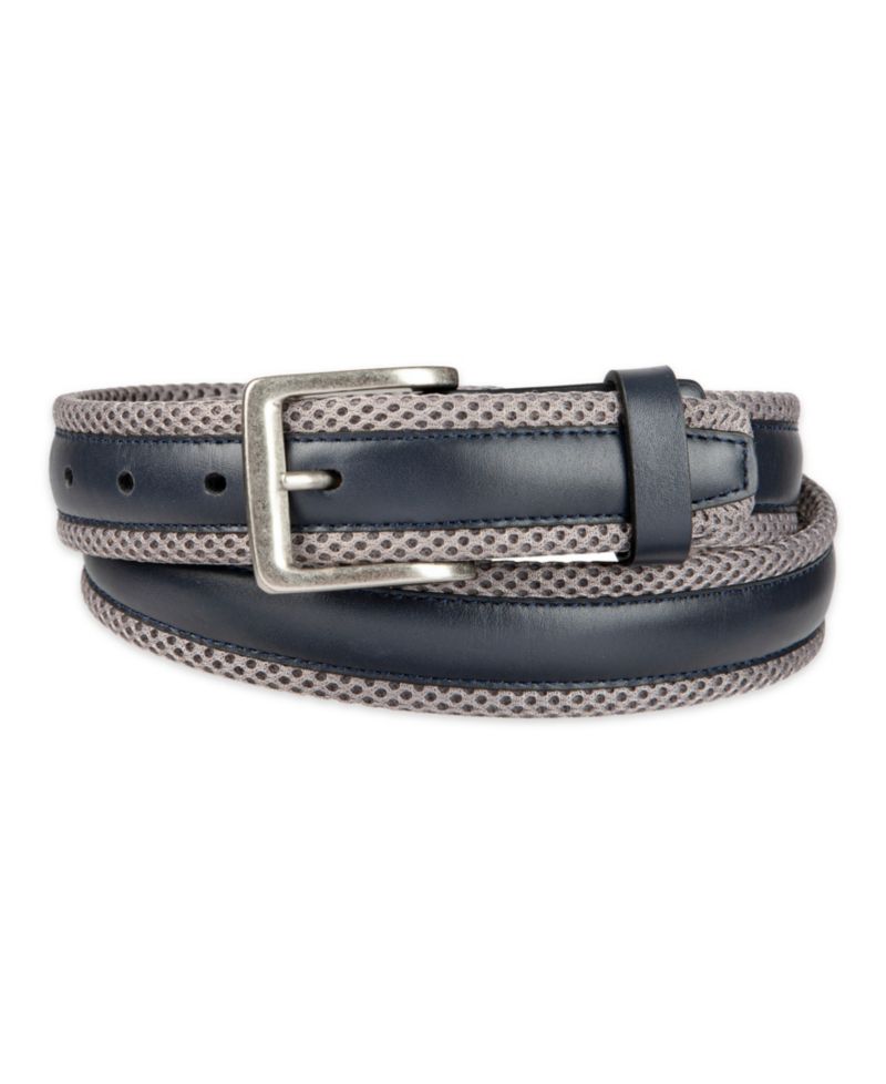 Men's Mesh Cushioned Leather Overlay Stretch Belt