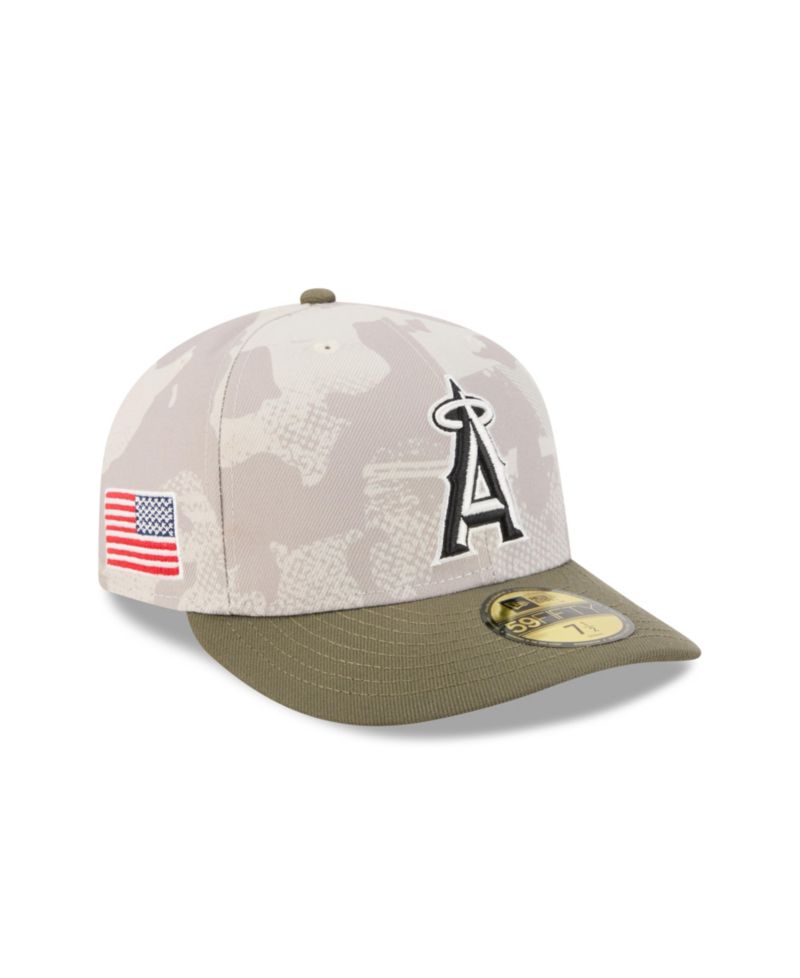 Men's Light Beige/Olive Los Angeles Angels 2025 Armed Forces Day 59FIFTY Fitted Hat