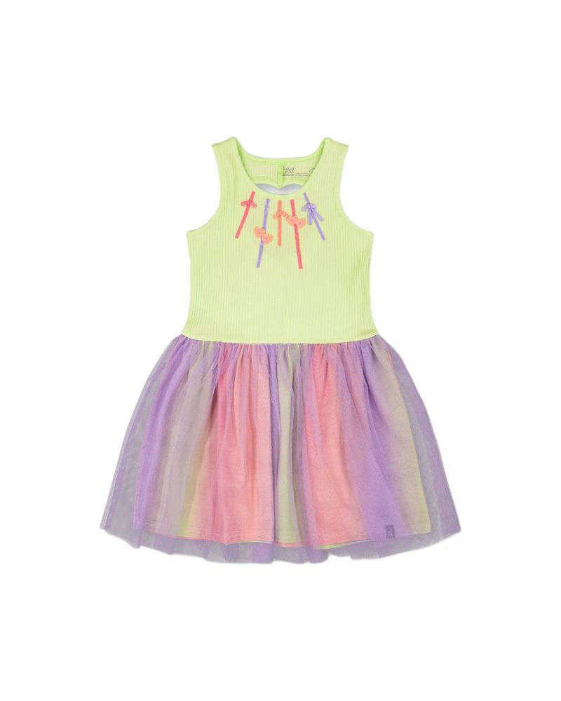 Big Girls Sleeveless Bi-Material Dress