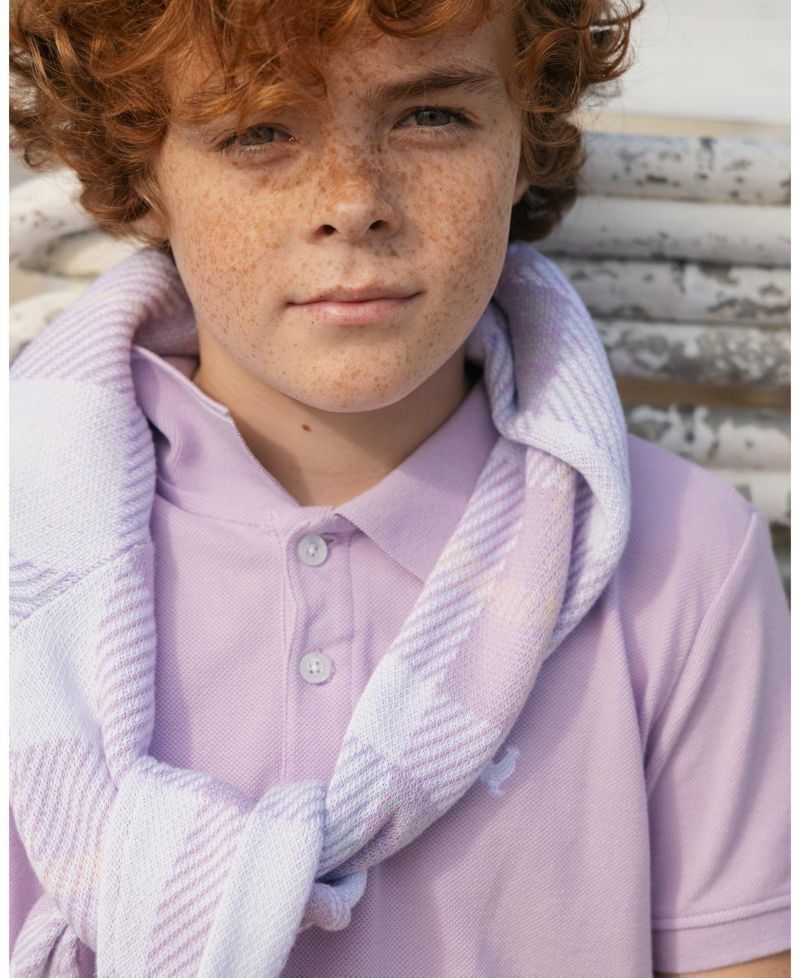 Big Boys' Organic Long Sleeve V-Neck Intarsia Sweater
