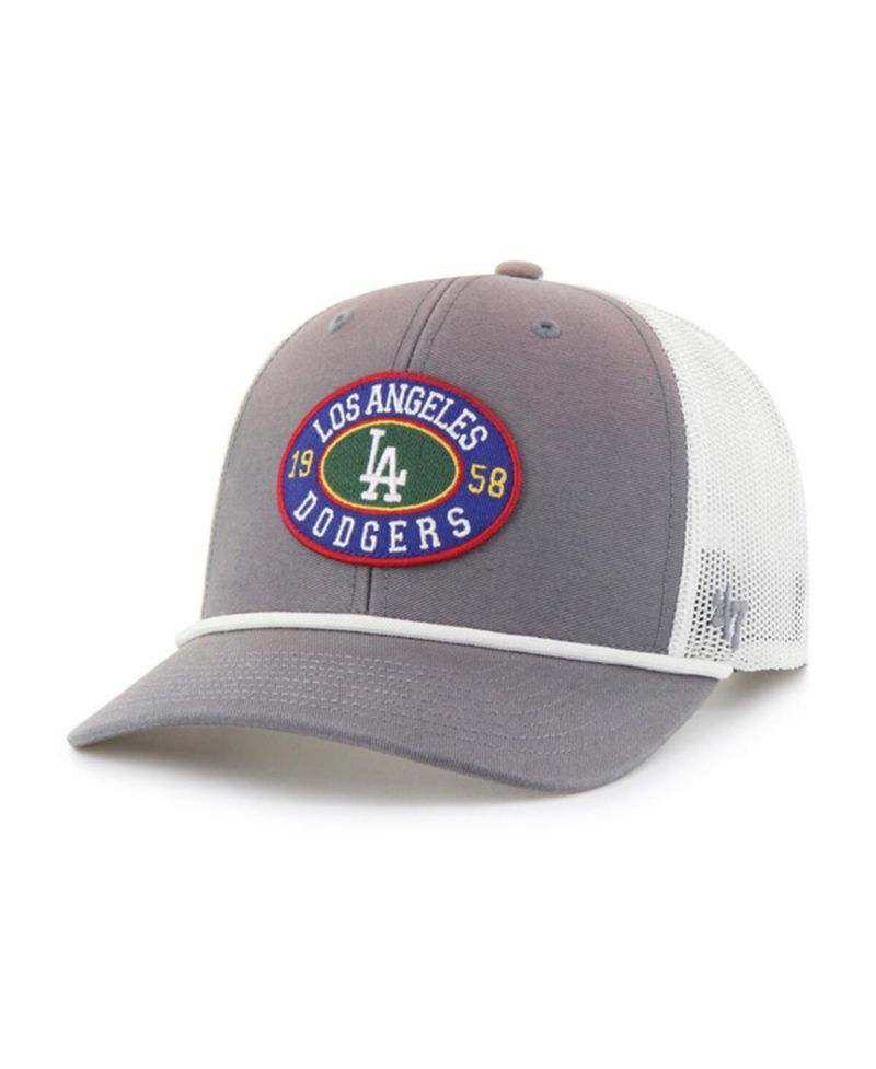Men's Gray/White Los Angeles Dodgers Tide Sweep Rope Trucker Adjustable Hat