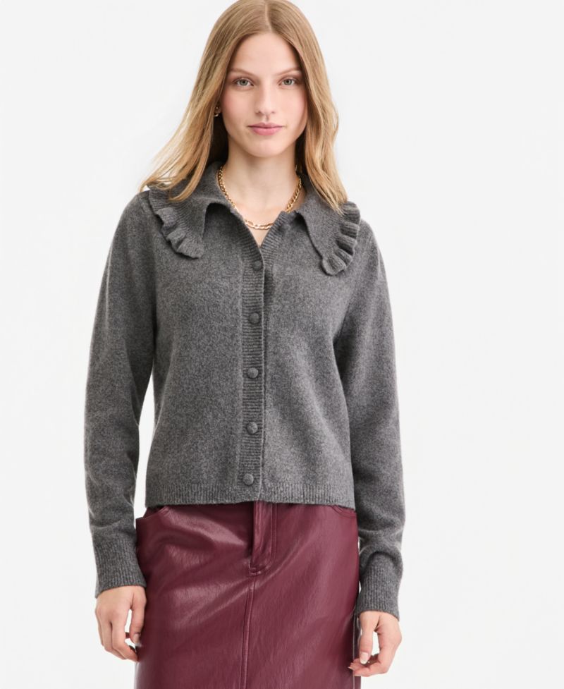 Women's Ruffled Collar Cardigan