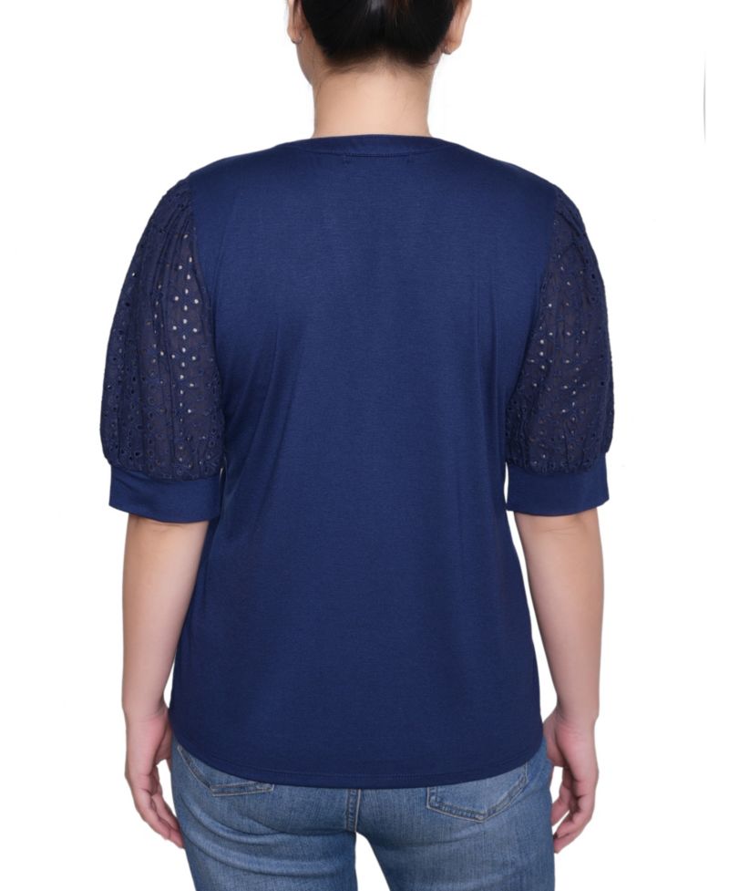 Petite Puff Elbow Sleeve Top