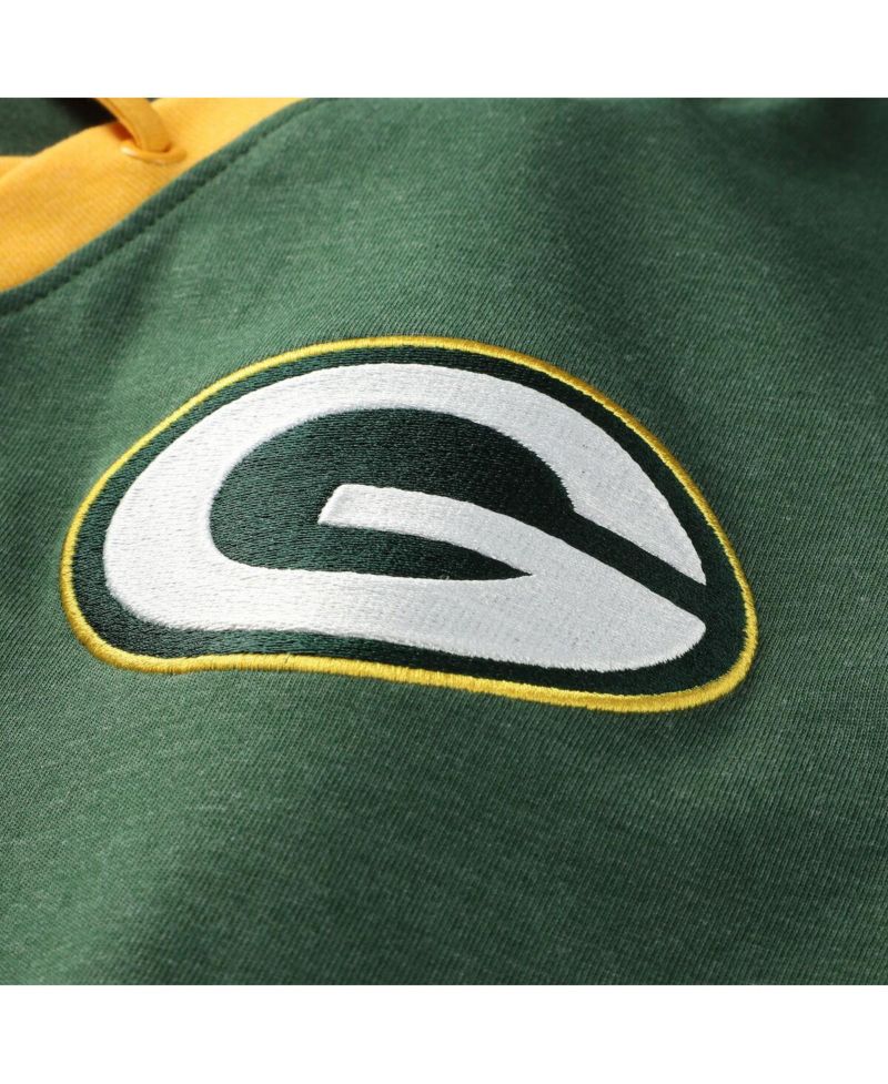 Women's Green Bay Packers Plus Size Throwback Lace-Up Long Sleeve T-Shirt