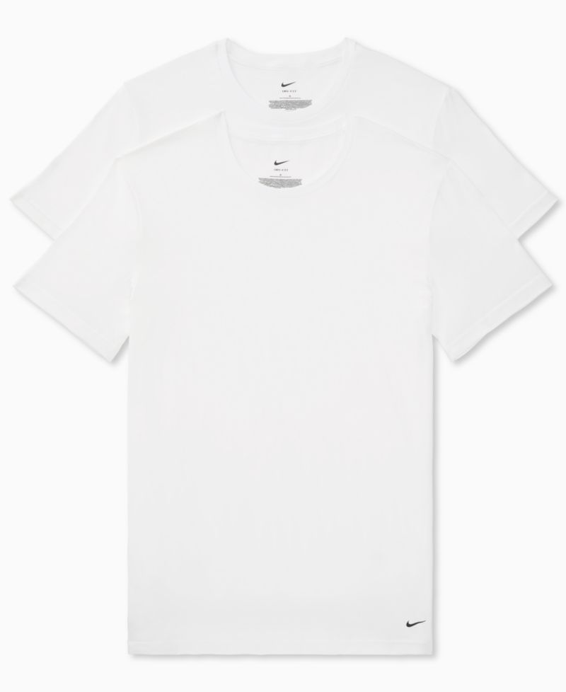 Men's Dri-FIT Essential Cotton Stretch Crewneck Undershirts, 2-Pack