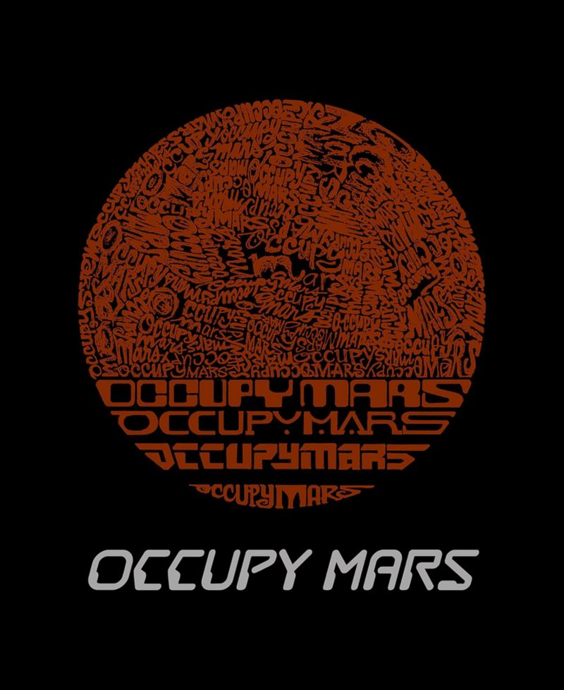 Men's Occupy Mars Word Art Long Sleeve T-shirt