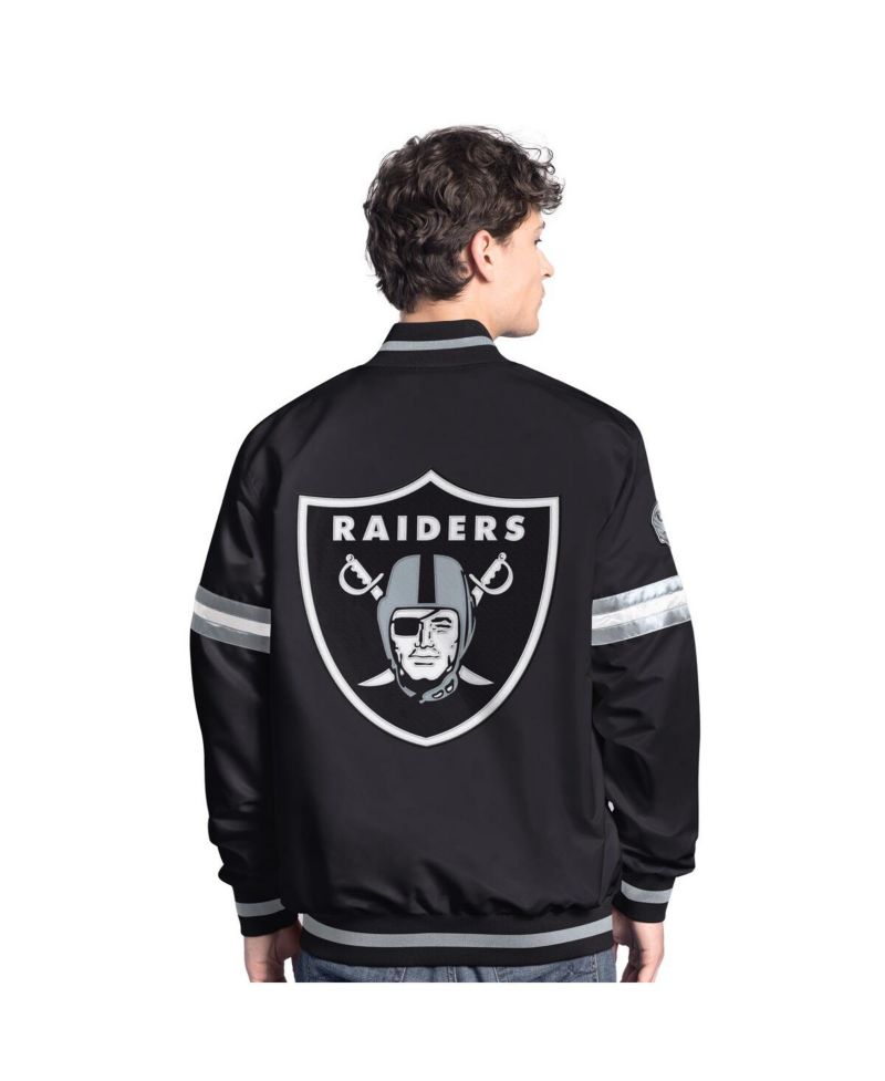 Men's Black Las Vegas Raiders Scout Full-Snap Varsity Jacket
