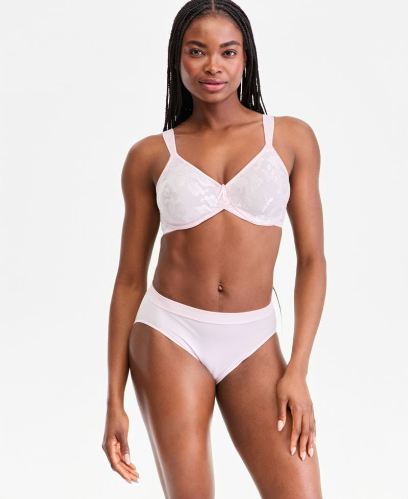 Women's Awareness Full Figure Seamless Underwire Bra & B-Smooth High-Cut Brief Underwear