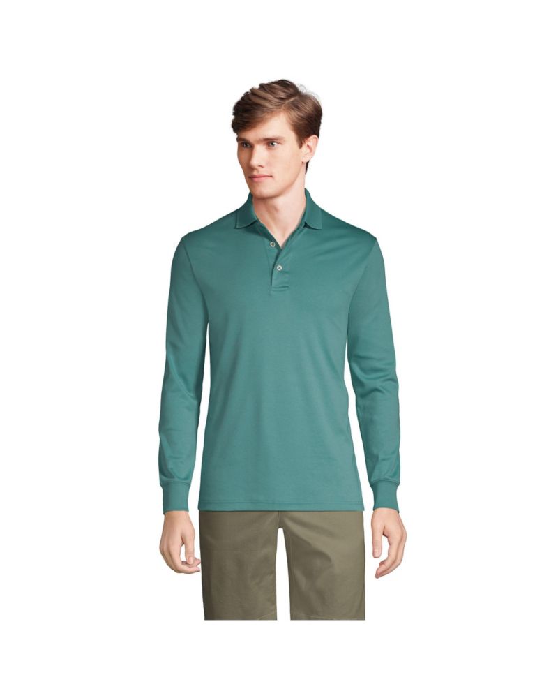 Men's Long Sleeve Cotton Supima Polo Shirt