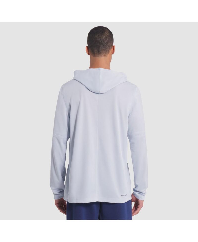 Men's Silver Buffalo Bills 2025 Rivalries Collection Sideline Dri-FIT Long Sleeve Hoodie T-Shirt