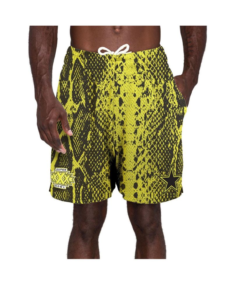 Men's Yellow Dallas Cowboys Super Bowl XXX Summer Pop Shorts