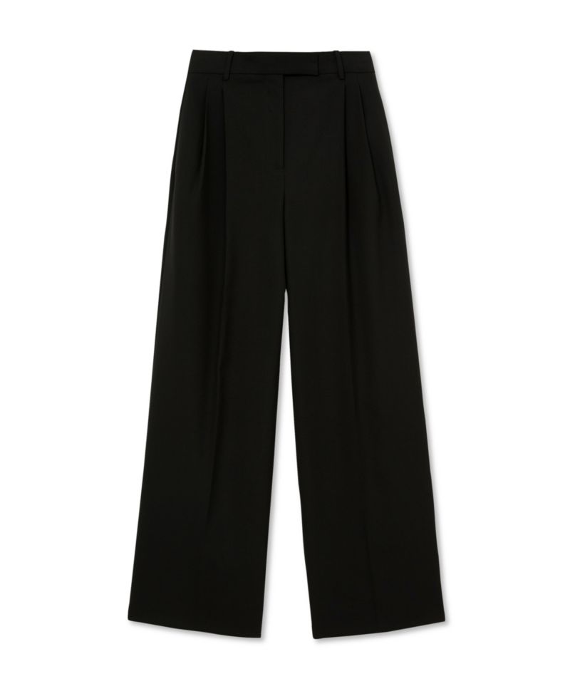 Women's Pleated Wide-Leg Wool-Blend Trousers