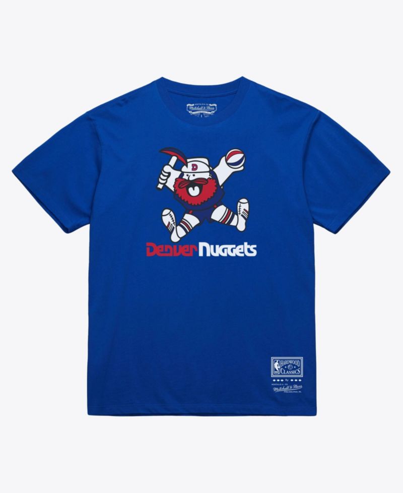 Men's and Women's Royal Denver Nuggets Hardwood Classics Arch T-Shirt