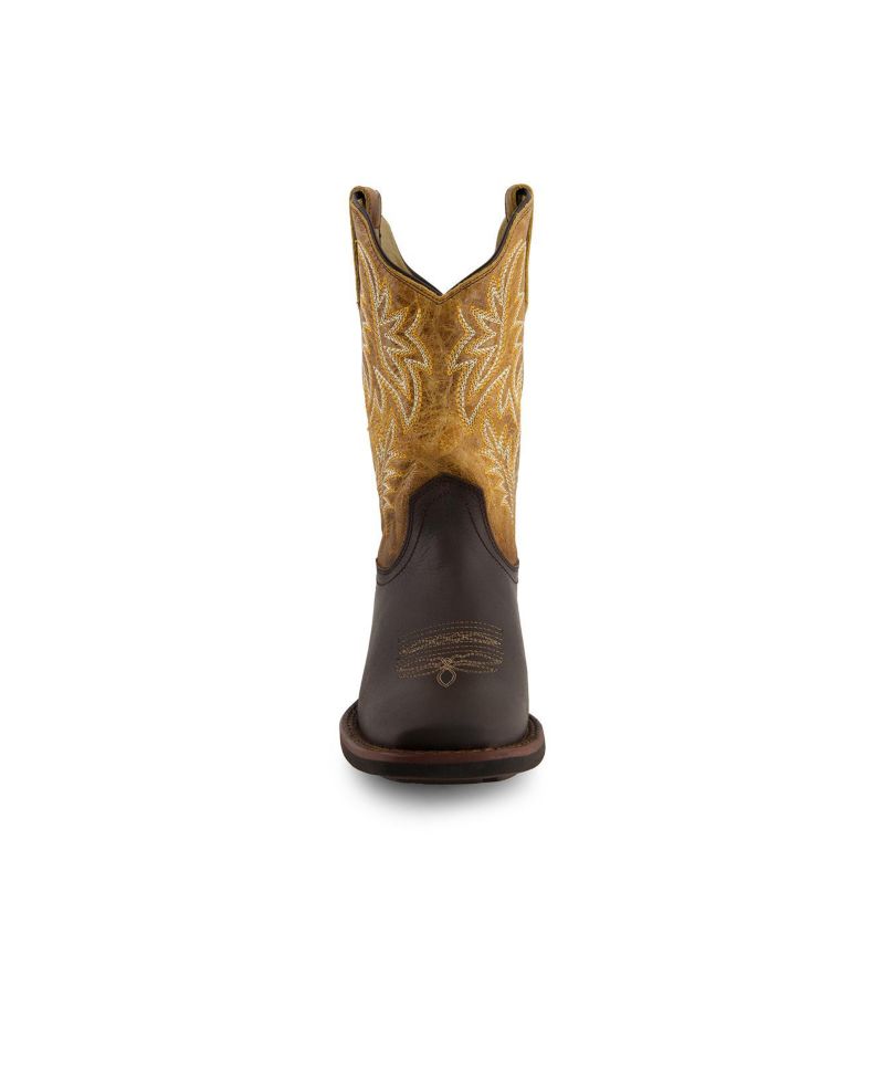 Men's Leather Cowboy Boots Bicolor