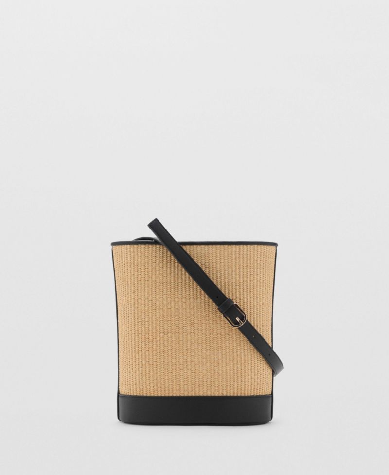 Women's Medium Raffia-Effect Bucket Bag