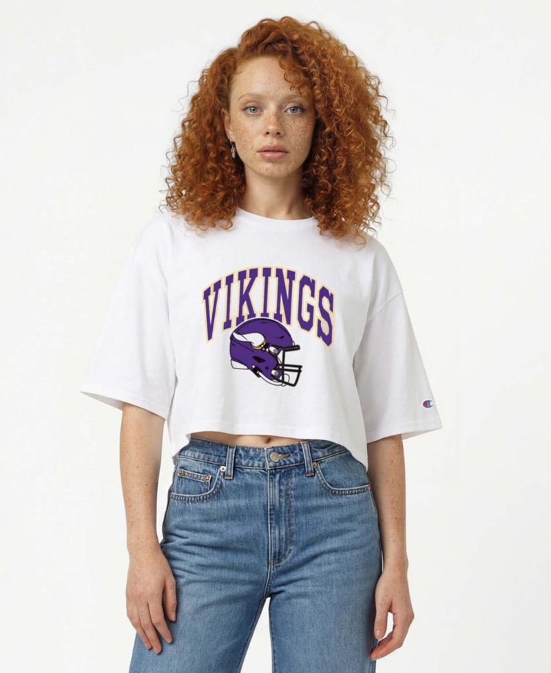 Women's Minnesota Vikings Cropped Oversized T-Shirt