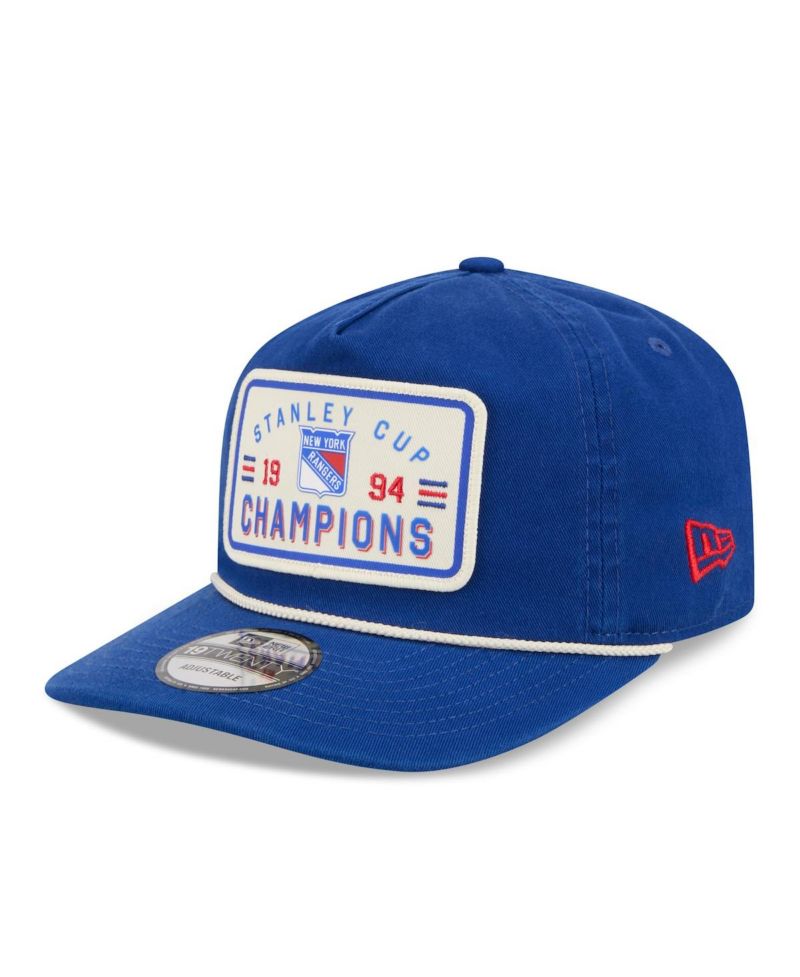Men's Blue New York Rangers Throwback Stanley Cup Champions Side Patch 19TWENTY Adjustable Hat