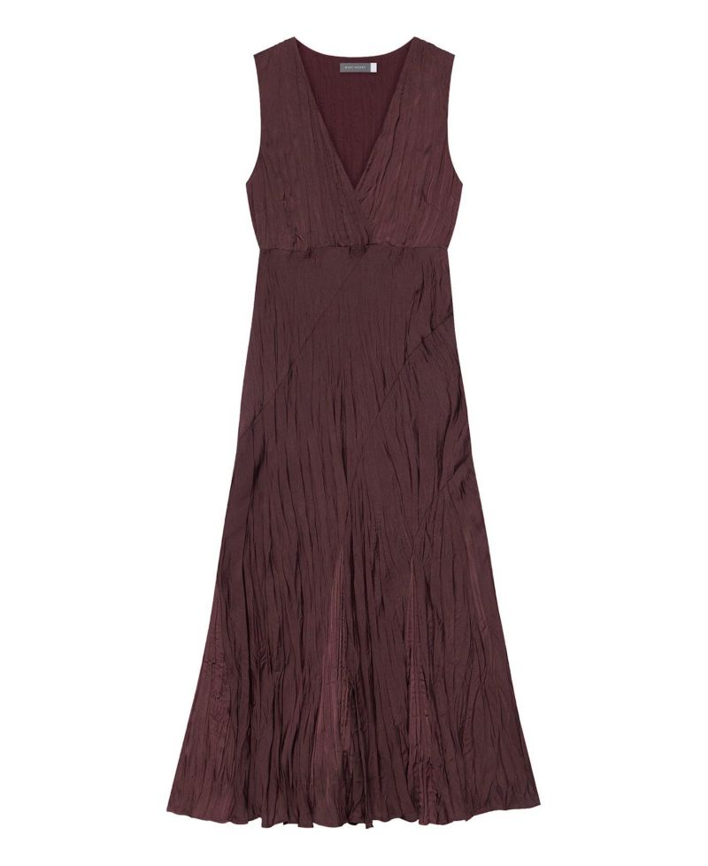 Women's Sleeveless V-Neck Crinkle Maxi Dress