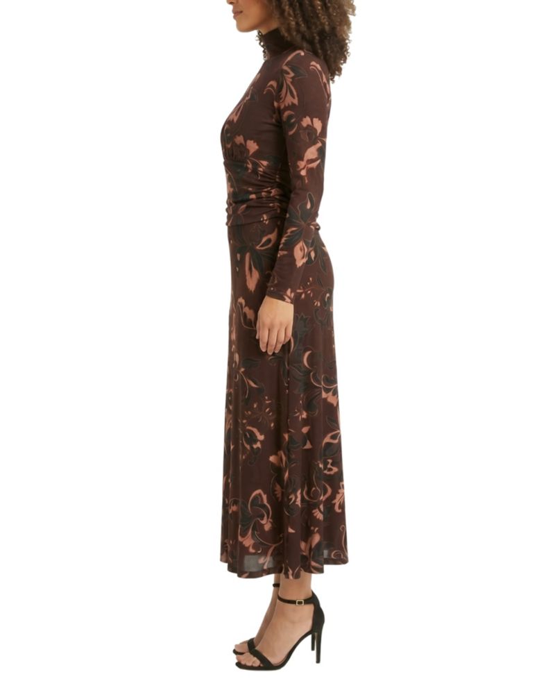 Petite A-Line Midi Turtleneck Dress