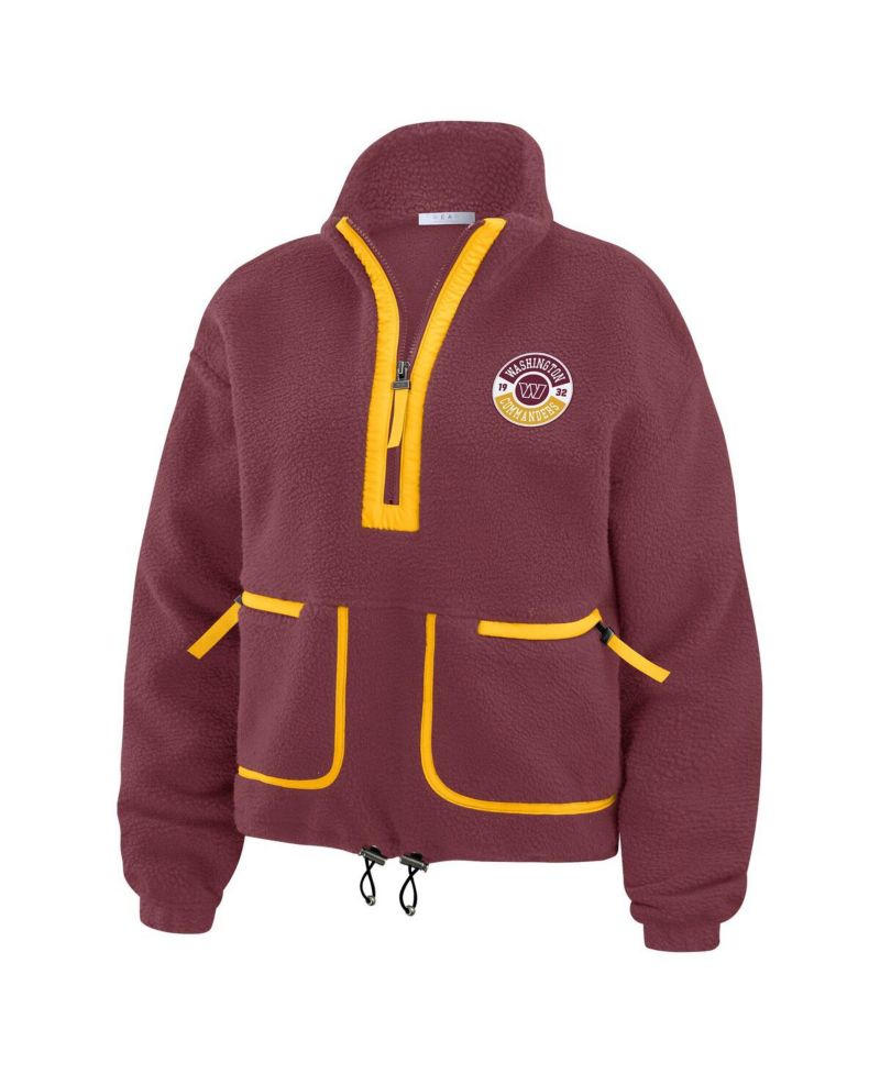 Women's Burgundy Washington Commanders Polar Fleece Half-Zip Jacket