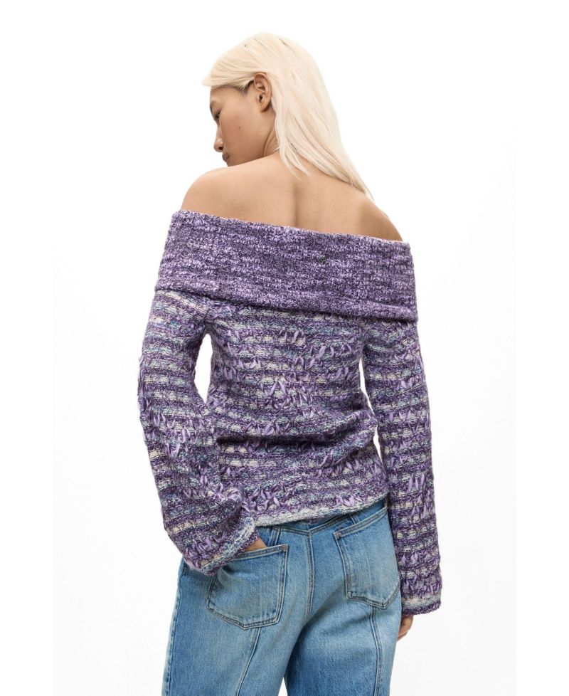 Women's Striped-Textured Knit Sweater