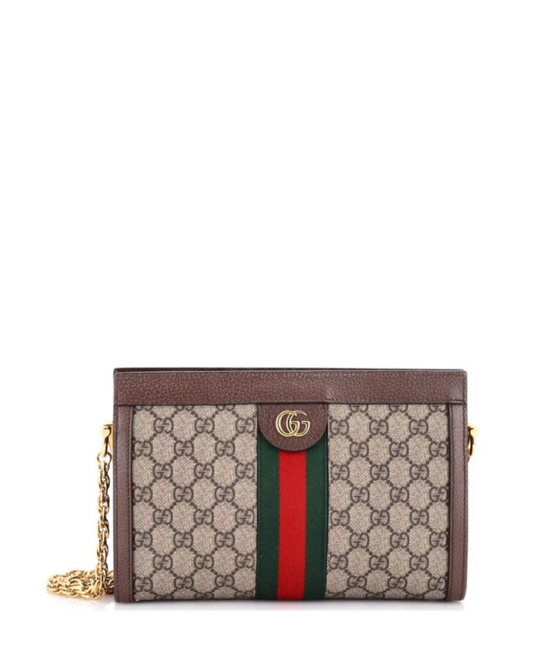Small Ophidia Chain Shoulder Bag GG Coated Canvas