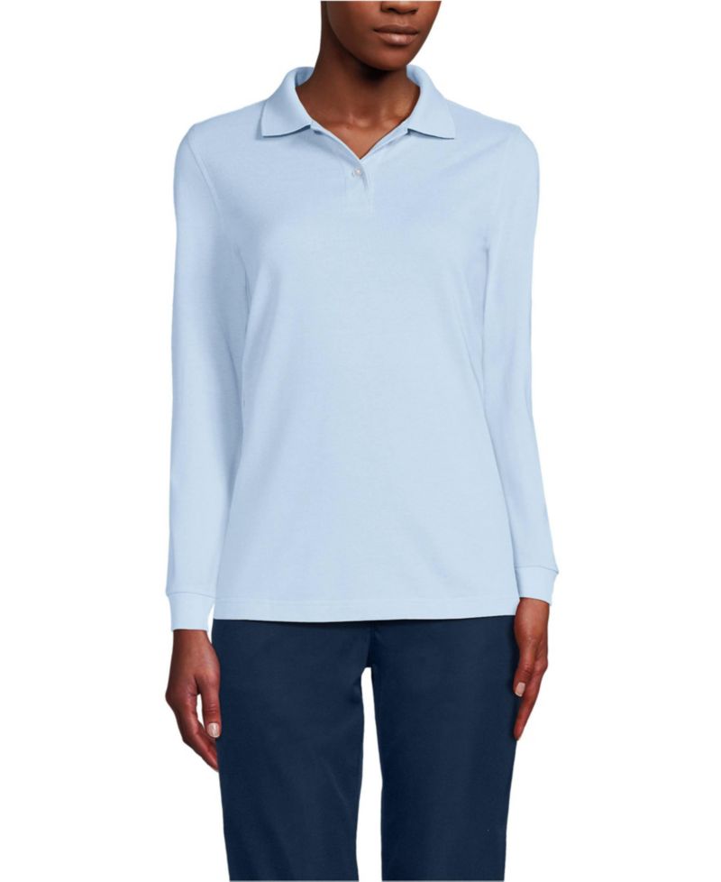 Women's Long Sleeve Mesh Polo Shirt