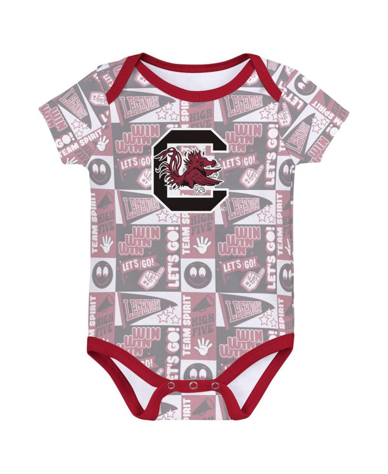 Baby Boys and Girls 3-Pack South Carolina Gamecocks Sunday Comics Bodysuit Set