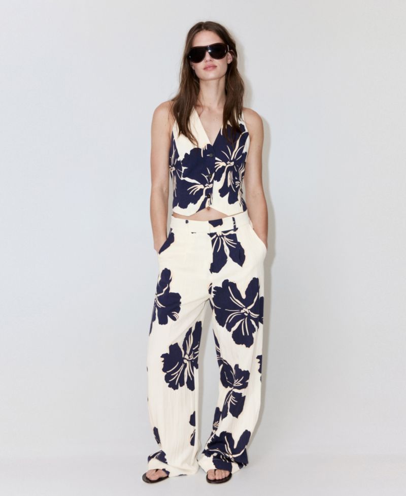 Women's Floral-Printed Lyocell Vest