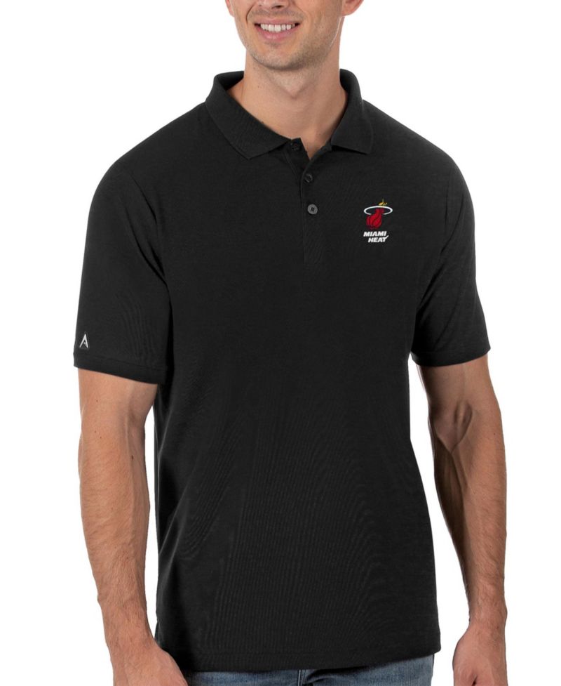 Men's Black Miami Heat Legacy Pique Polo