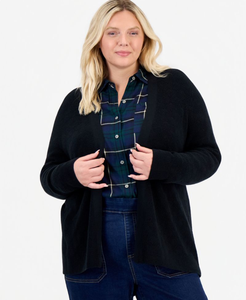 Plus Open Stitch Cardigan, Macy's Exclusive