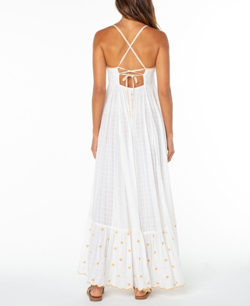 Women's Sunburst Sweetheart Neck Maxi Dress