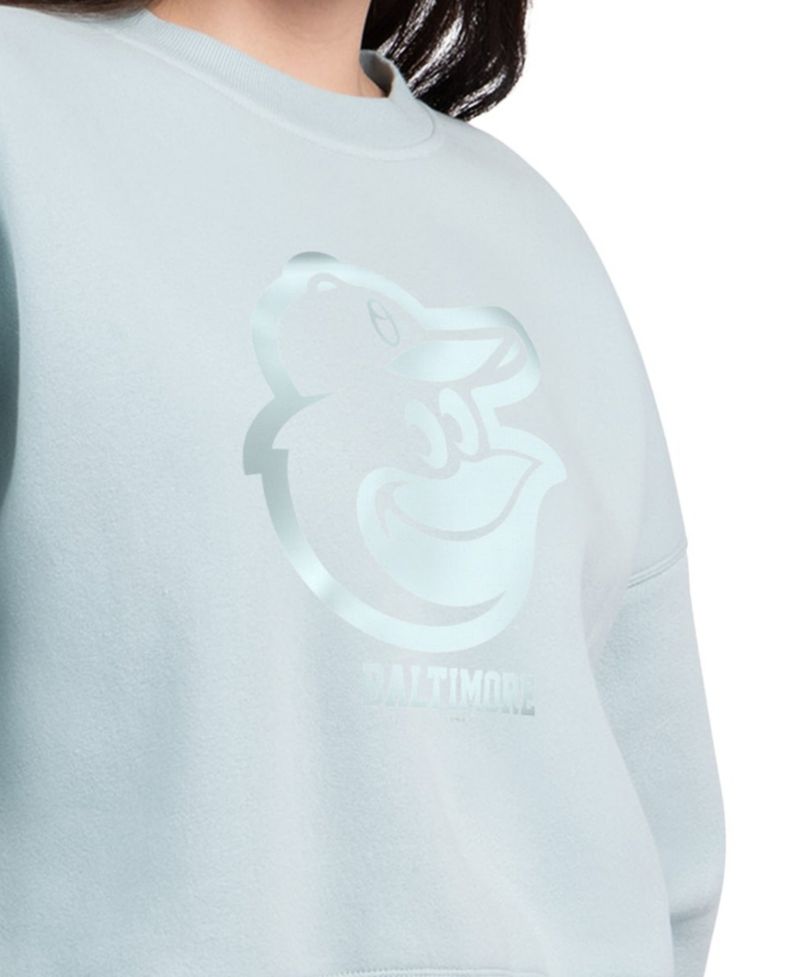 Women's Mint Baltimore Orioles Pastels Boxy Fleece Sweatshirt