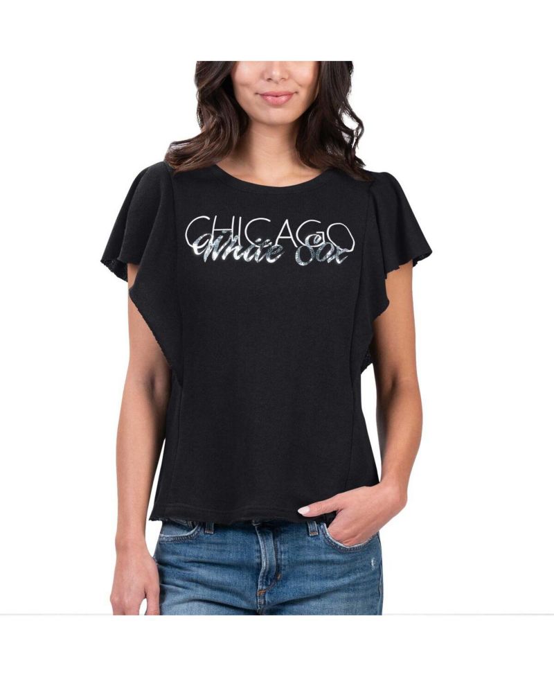 Women's Black Chicago White Sox Crowd Wave T-shirt