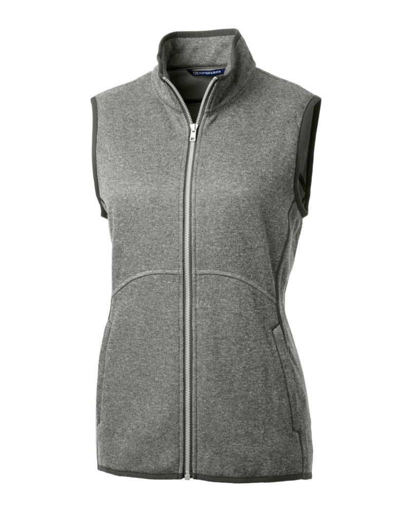 Women's Cutter and Buck Mainsail Sweater Knit Full Zip Vest